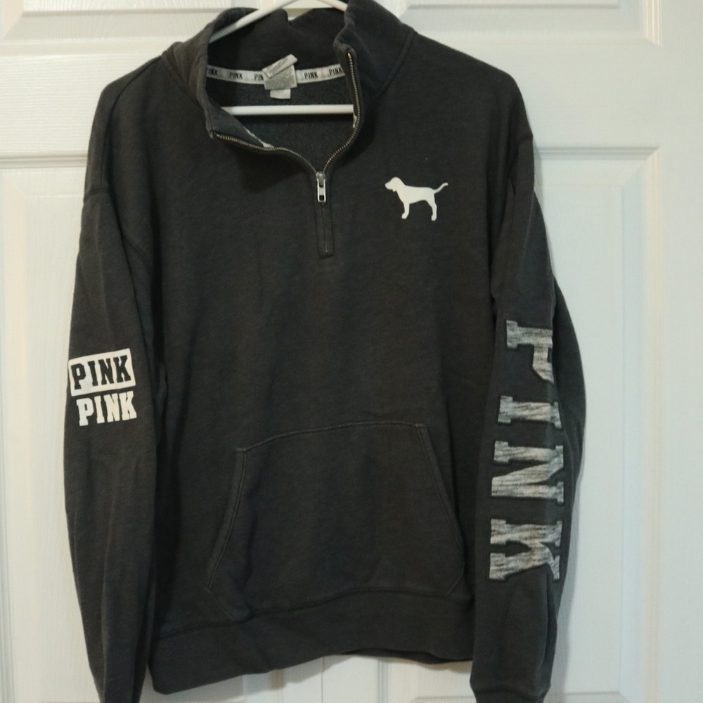 PINK Gray Quarter Zip